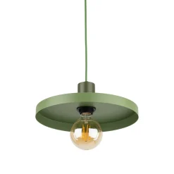 Hängelampen|Bürolampen*TK Lighting Grüne Pendelleuchte E27 Ø30 cm rund Vintage Metall