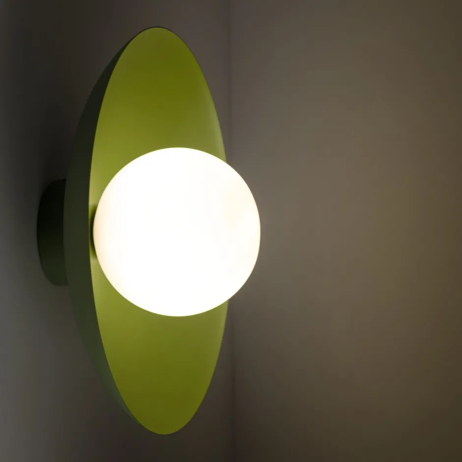 TK Lighting Grüne Wandlampe Glaskugel blendarm G9 B:28 cm wohnlich< Wandleuchten|Flurlampen