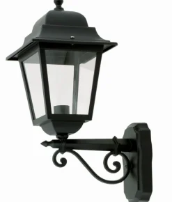 Außenwandleuchten|Rustikale Lampen*Lido Große Außenleuchte Rustikal Schwarz H:50cm Aluminium