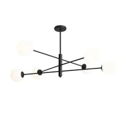 Deckenleuchten|Badezimmer Lampe*ALDEX Große Deckenlampe Glas satiniert L:108 cm E14 6-flammig