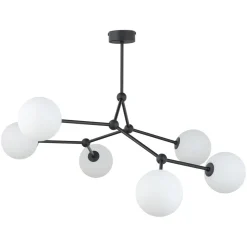 TK Lighting Große Deckenlampe Metall Glas 6-flammig 105 cm lang< Deckenleuchten|Kugellampen