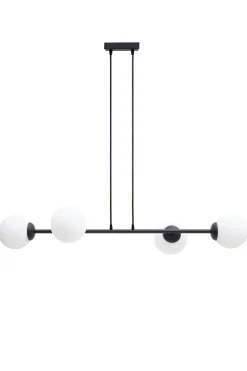 Hängelampen|Bürolampen*Belis Große Hängelampe blendarm Glas Metall 85 cm E27 Schwarz