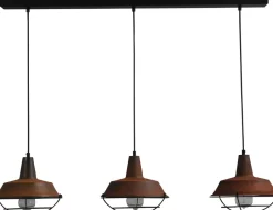 Masterlight Große Hängeleuchte Braun Antik Ø25cm 3xE27 L:100cm< Hängelampen|Industrie Lampen