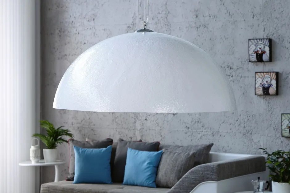 Invicta Interior Große Hängeleuchte Ø70cm rund Modern Design Silber< Hängelampen|Esszimmer Lampen