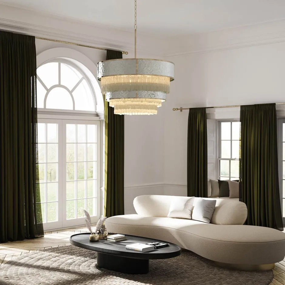 Elstead Große Hängeleuchte rund Ø 81,3 cm H: max. 409,4 cm 12x E14< Hängelampen|Schlafzimmer Lampen