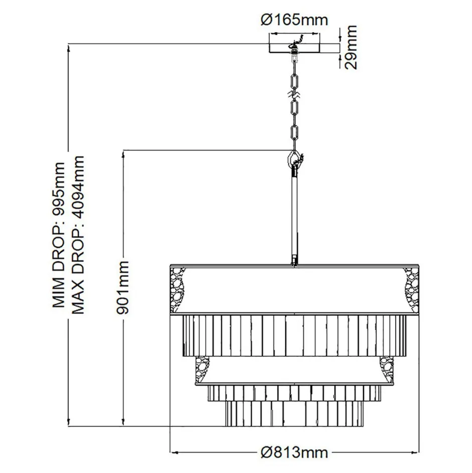 Elstead Große Hängeleuchte rund Ø 81,3 cm H: max. 409,4 cm 12x E14< Hängelampen|Schlafzimmer Lampen