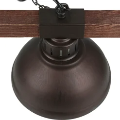 Luminex Große Hängeleuchte 3xE27 L:72cm Echt Holz HAKON< Wohnzimmerlampen|Holzlampen