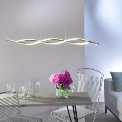 Hängelampen|Bürolampen*Paul Neuhaus Große LED Hängelampe in Stahl 110 cm 3000 K dimmbar
