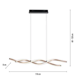 Paul Neuhaus Große LED Hängelampe Schwarz Gold 105 cm 3000 K dimmbar< Hängelampen|Bürolampen