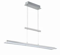 Hängelampen|Bürolampen*Trio Reality Große LED Hängeleuchte Metall Glas Touch Dimmer Nickel