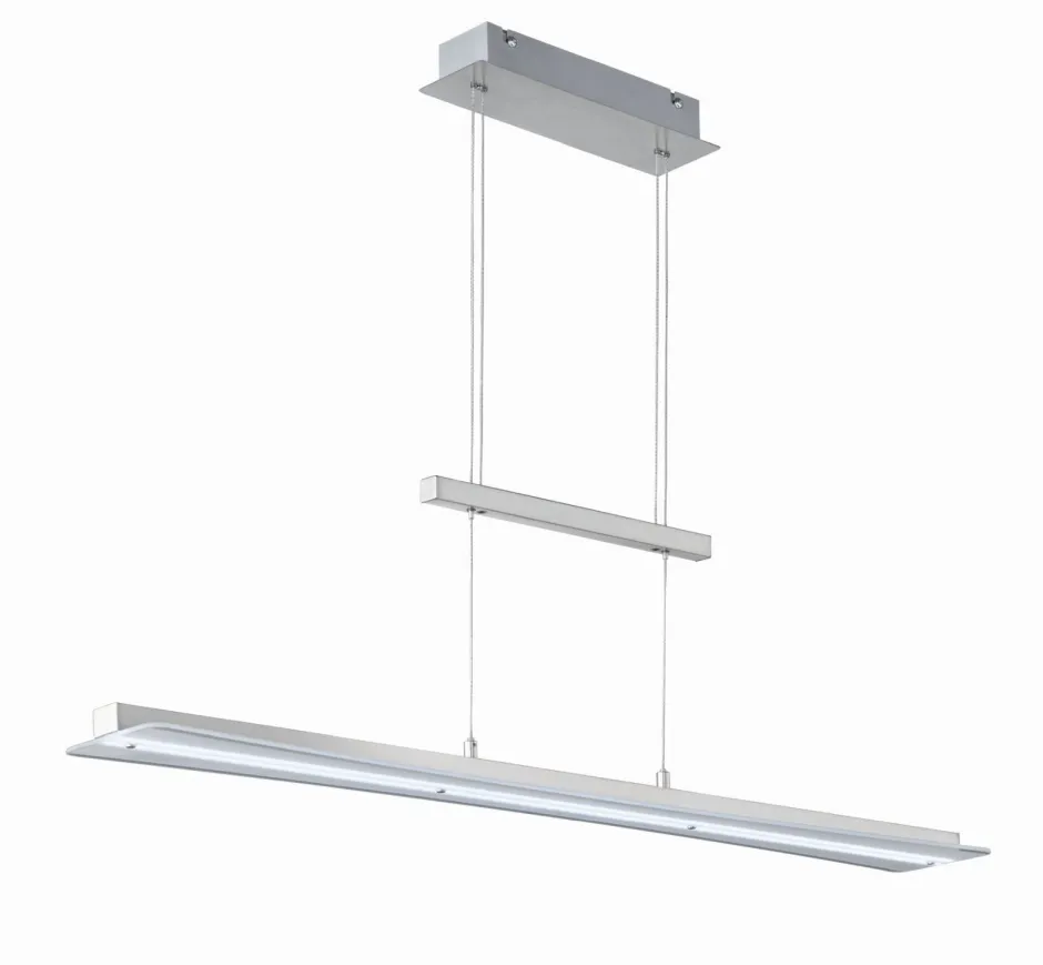 Hängelampen|Bürolampen*Trio Reality Große LED Hängeleuchte Metall Glas Touch Dimmer Nickel