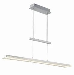 Hängelampen|Bürolampen*Trio Reality Große LED Hängeleuchte Metall Glas Touch Dimmer Nickel