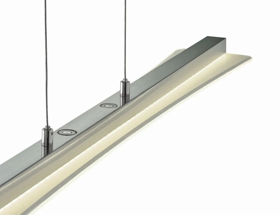 Hängelampen|Bürolampen*Trio Reality Große LED Hängeleuchte Metall Glas Touch Dimmer Nickel