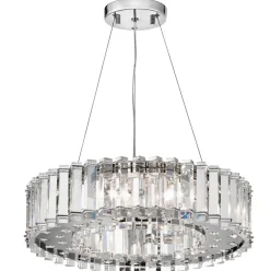 Hängelampen|Wohnzimmerlampen*Elstead Große LED Pendelleuchte Kristall IP44 höhenverstellbar