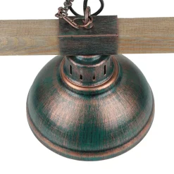 Hängelampen|Esszimmer Lampen*Luminex Große Pendelleuchte 3-flmg mit Holz Vintage HAKON