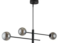 Sigma Große Pendelleuchte Glas Grau Metall L:103 cm G9< Hängelampen|Kugellampen