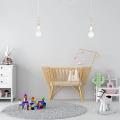 Belis Große Spider Pendelleuchte Holz Metall E27 400 cm Weiß< Wohnzimmerlampen|Metall Lampen