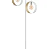 Sigma Große Stehlampe Metall 164 cm Weiß Gold Ringe dekorativ< Moderne Lampen|Designerlampen