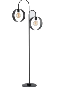 Moderne Lampen|Designerlampen*Sigma Große Stehlampe Metall Schwarz Ringe 164 cm stilvoll