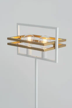 Sigma Große Stehlampe Weiß Gold Modern 162 cm 2-flammig< Moderne Lampen|Designerlampen