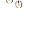 Moderne Lampen|Designerlampen*Sigma Große Stehleuchte Gold Schwarz E27 164 cm dekorativ