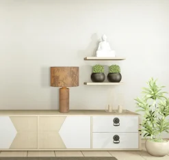 Wohnzimmerlampen|Schlafzimmer Lampen*Searchlight Große Tischleuchte Papier Muster H:66 cm E27 gemütlich