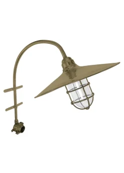 Außenwandleuchten|Gartenlaternen*Andromeda Große Wandlampe außen Messing Glas E27 IP54 H: 65 cm