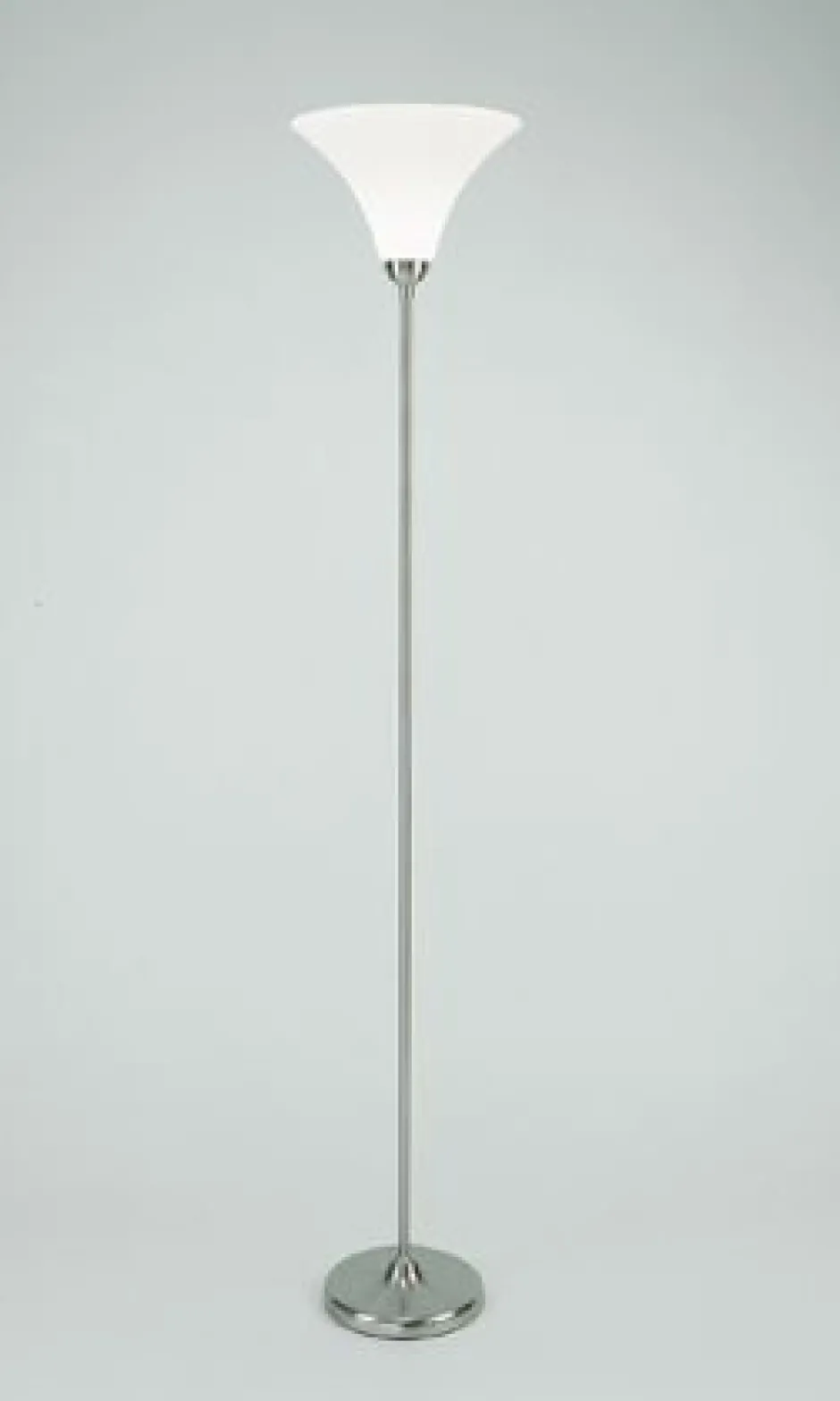 Berliner Messingleuchten Großer Deckenfluter Glas Messing in Nickel E27 181 cm< Wohnzimmerlampen|Metall Lampen