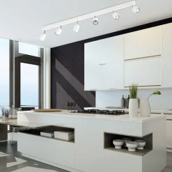 Deckenleuchten|Flurlampen*TK Lighting Großer Deckenstrahler Weiß Metall 6-flammig 127 cm lang