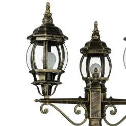 Easylight Großer Kandelaber BREST Gold Antik 3xE27 2,1m hoch< Rustikale Lampen|Wegeleuchten
