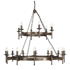 Hängelampen|Esszimmer Lampen*Elstead Großer Kronleuchter Schmiedeeisen Mittelalter Design