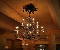 Designerlampen|Kristalllampen*Elstead Großer Lüster Metall in Bronze Gold Ø125cm GOTICA