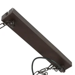 Hängelampen|Esszimmer Lampen*Luminex HAKON Lampe hängend Echt Holz Braun Metall Vintage