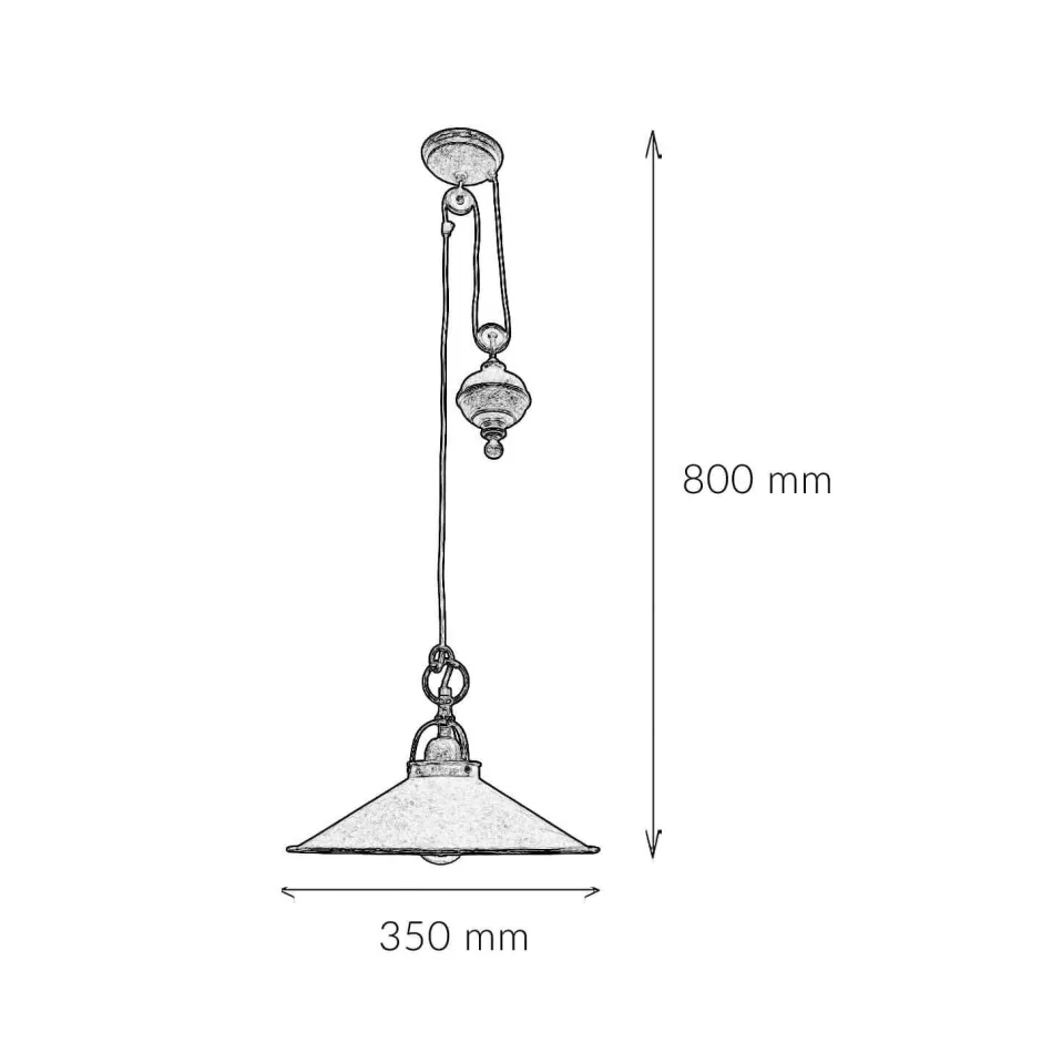 Giovanni Battista Höhenverstellbare Hängeleuchte Rustikal Bronze Antik< Metall Lampen|Messinglampen