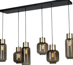 Masterlight Hängelampe 130 cm lang 6-flammig E27 Glas Metall< Hängelampen|Glaslampen