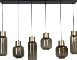 Masterlight Hängelampe 130 cm lang 6-flammig E27 Glas Metall< Hängelampen|Glaslampen