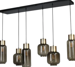 Masterlight Hängelampe 130 cm lang 6-flammig E27 Glas Metall< Hängelampen|Glaslampen