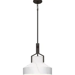 Elstead Hängelampe Alabaster Optik D: 37 cm in Bronze Antik Weiß< Hängelampen|Esszimmer Lampen