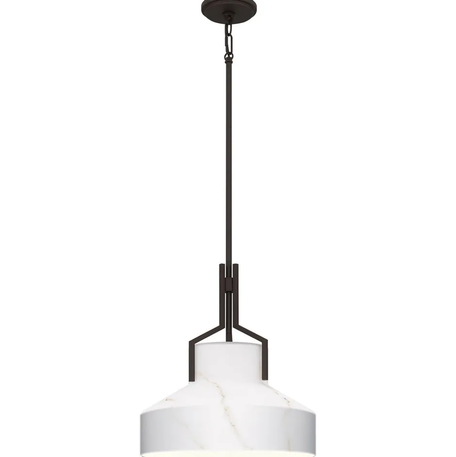 Elstead Hängelampe Alabaster Optik D: 37 cm in Bronze Antik Weiß< Hängelampen|Esszimmer Lampen