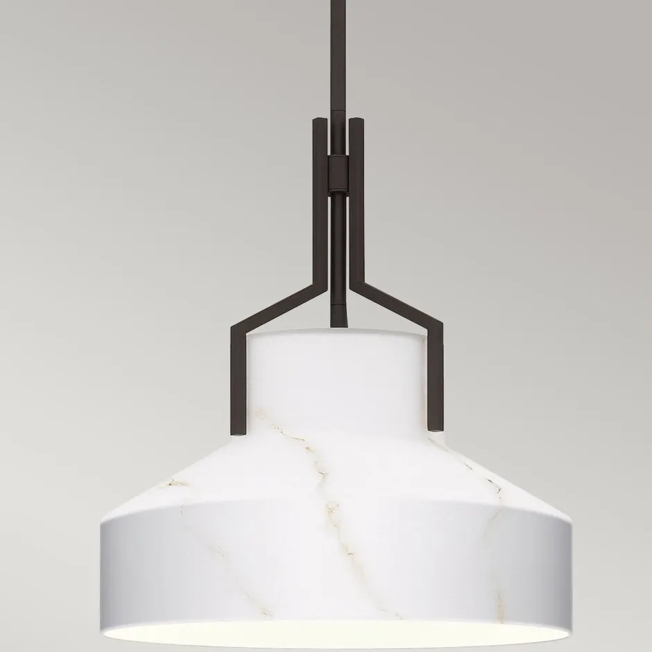 Elstead Hängelampe Alabaster Optik D: 37 cm in Bronze Antik Weiß< Hängelampen|Esszimmer Lampen