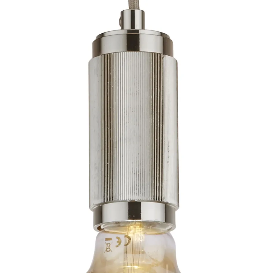 Wohnzimmerlampen|Esszimmer Lampen*Searchlight Hängelampe Aluminium in Silber E27 Ø10 cm Vintage