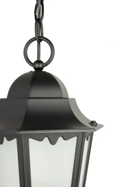 Rustikale Lampen|Metall Lampen*SU-MA Hängelampe Außen Schwarz Aluminium Glas IP43