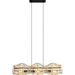 Hängelampen|Bürolampen*Eco-Light Hängelampe Bambus Natur E27 80 cm 3-flmg Skandinavisch