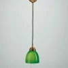 Berliner Messingleuchten Hängelampe Berliner Messing Glas Grün Schalter Ø15 cm< Hängelampen|Bürolampen