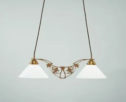 Hängelampen|Bürolampen*Berliner Messingleuchten Hängelampe Berliner Messing Glas Ornamente E27 71 cm