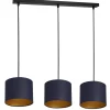 Luminex Hängelampe Blau Gold Stoff Metall E27 75 cm blendarm< Hängelampen|Bürolampen