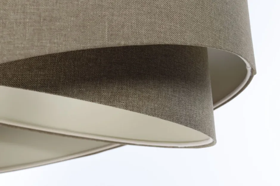 BPS Koncept Hängelampe Braun E27 rund D: 45 cm Stoff Schirm Boho< Wohnzimmerlampen|Schlafzimmer Lampen