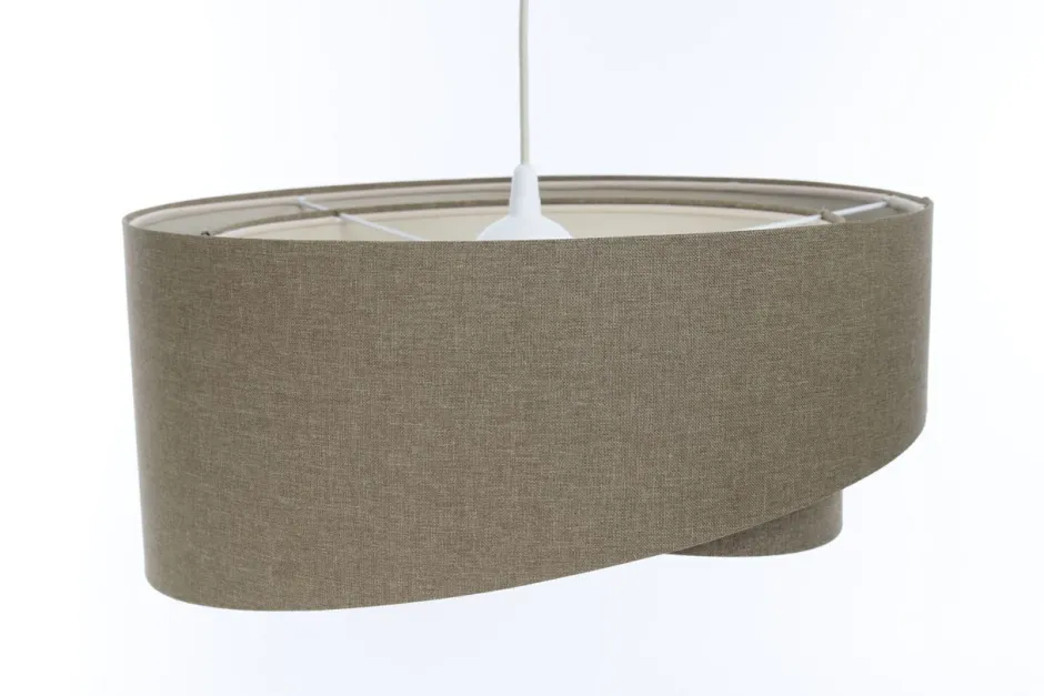 BPS Koncept Hängelampe Braun E27 rund D: 45 cm Stoff Schirm Boho< Wohnzimmerlampen|Schlafzimmer Lampen