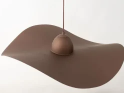 Moderne Lampen|Designerlampen*Sigma Hängelampe Braun Kupfer E27 Modern Wellenschirm