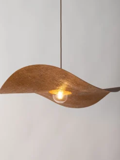 Moderne Lampen|Designerlampen*Sigma Hängelampe Braun Kupfer E27 Modern Wellenschirm